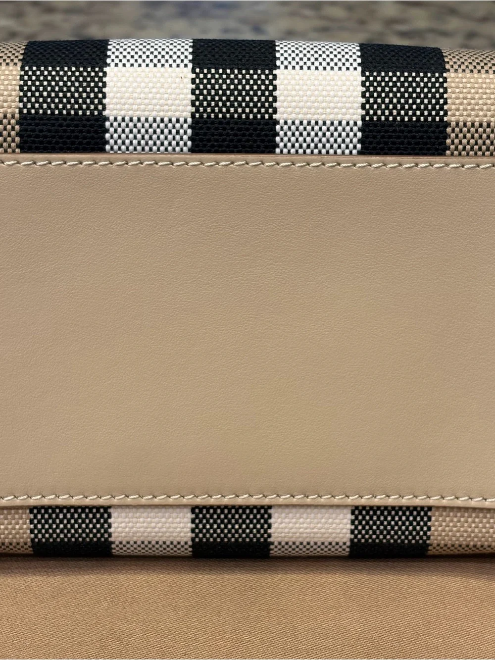 Burberry Tan Check Crossbody with Leather Strap